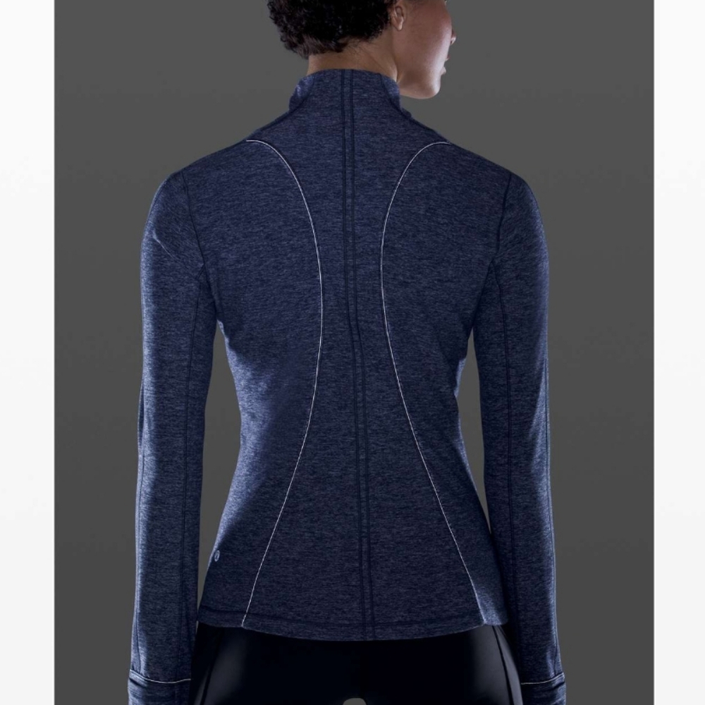 NWOT Lululemon Run Briskly 1/2 Zip, 2 Heathered Cadet Blue - Picture 2 of 9